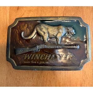 Vtg Belt Buckle 1976 Indiana Metal Craft Winchester Enameled